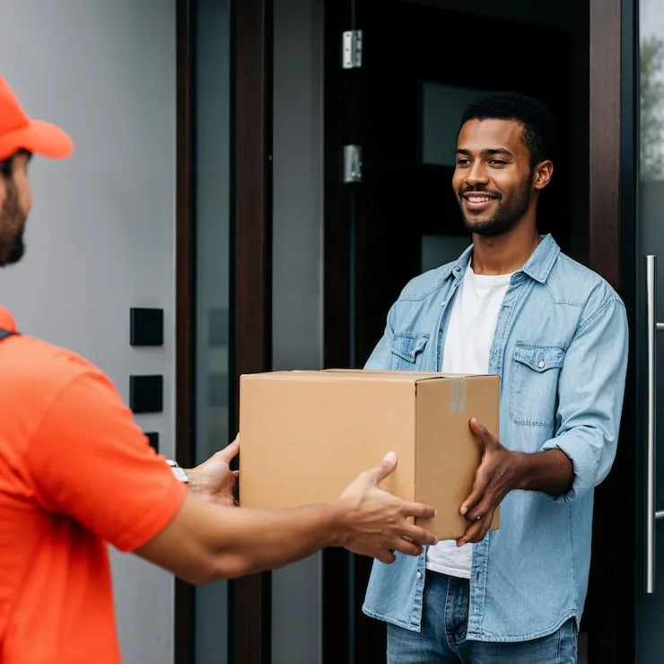 parcel delivery man receiving